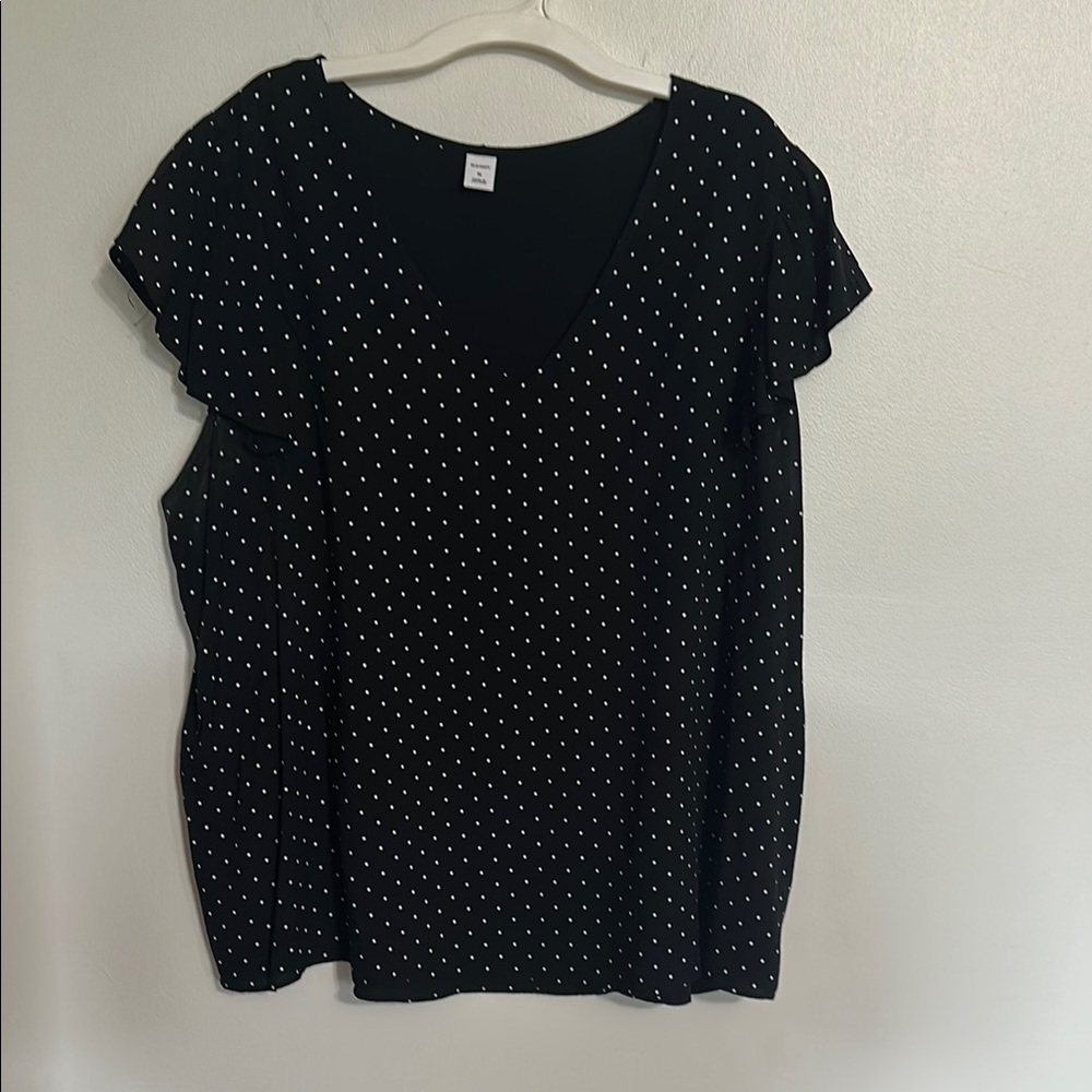 Black Polka Dot Women's Top